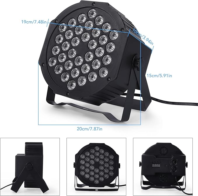 Dj Lights, 8 Pack 36 LED Par Lights Stage Lights with Sound Activated Remote Control & DMX Control, Stage Lighting Uplights for Wedding Club Music Show Christmas Holiday Party Lighting