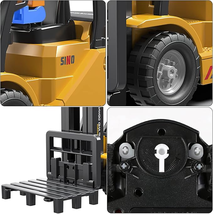 Remote Control Forklift 11 Channel Rc Forklift Cranes Construction Toys w/Boxes/Sound and Light Spray Two Rechargeable Batteries Kids Forklift Toy Christmas &amp Birthday Gifts