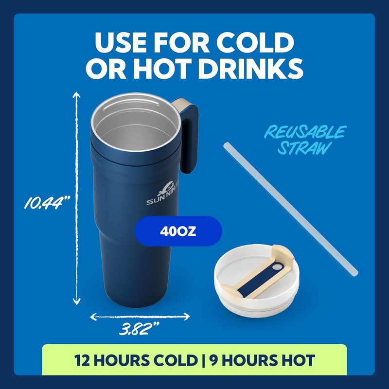 40oz Navy Blue Tumbler | Insulated Drinkware for Hot & Cold Beverages
