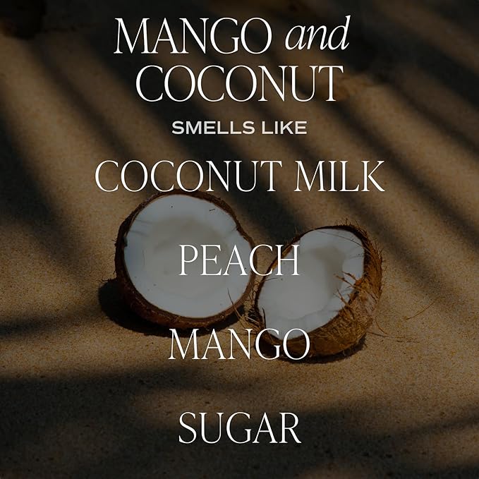 Sweet Water Decor Mango and Coconut Candle - Soy Pineapple, Mango and Orange Scented Summer Candles for Home - 11oz White Glass Jar and Wood Lid, 50+ Hour Burn Time, Made in The USA