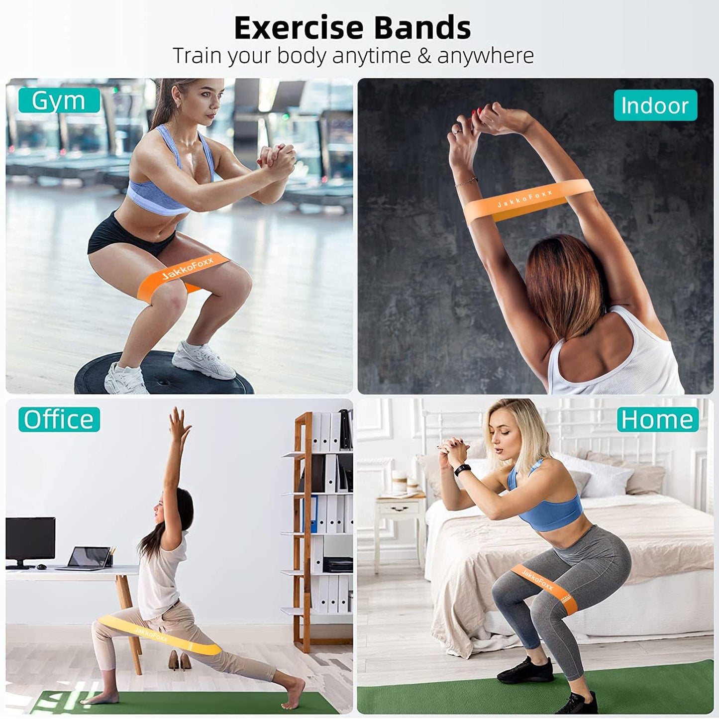 Resistance Loop Exercise Bands, Resistance Bands Exercise Bands for Home Fitness, Stretching, Strength Training, Physical Therapy,Elastic Workout Bands for Women Men Kids, Set of 5