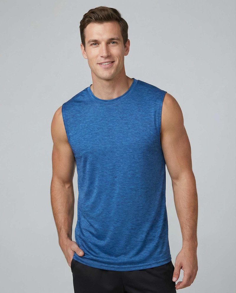 Real Essentials: Men's Dry Fit Tank Tops Sleeveless Workout Shirts Moisture-Wicking Muscle Tank Gym Running, Standard, XX-Large, Regular Size - Set C