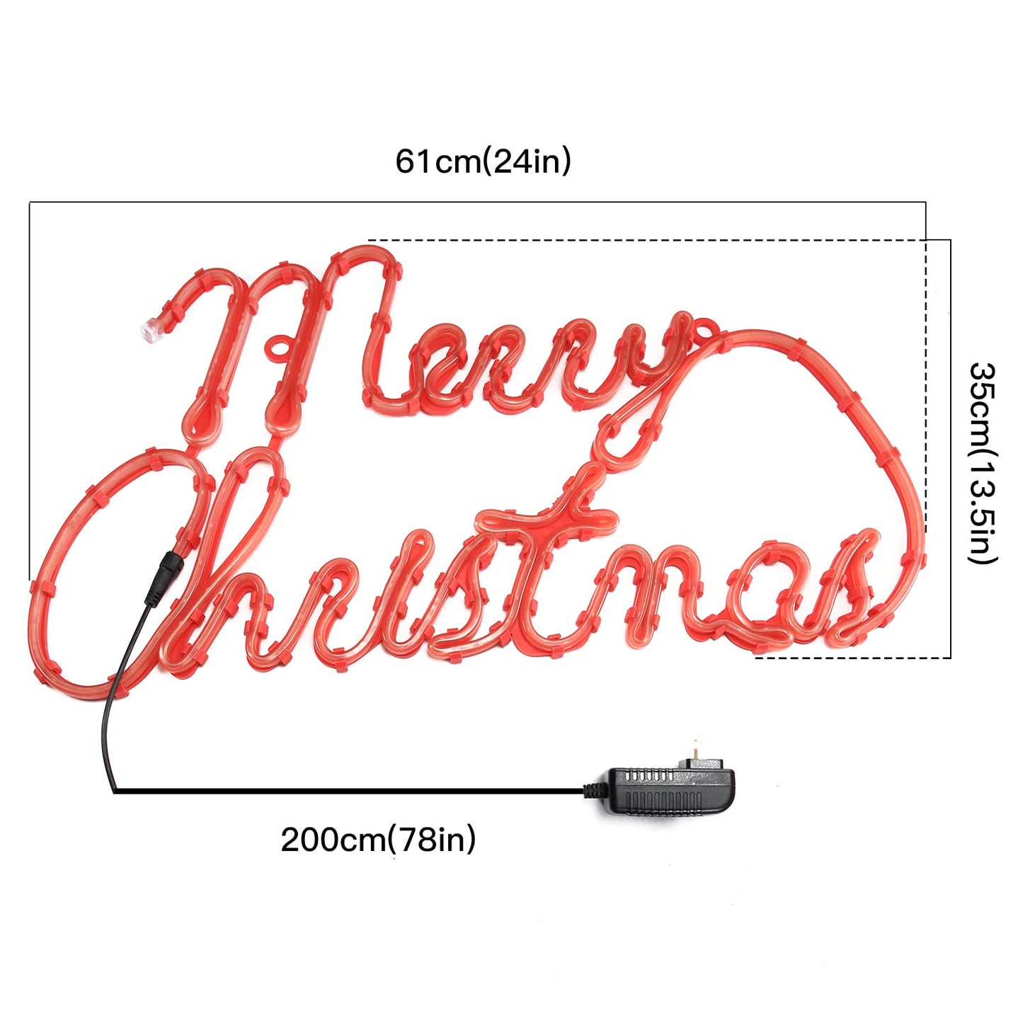 Xmasnova 24 Inch Christmas Window Silhouette Lights,Merry Christmas Window Silhouette Lights,Double Side Lamp Decoration for Holiday Indoor Wall Door Glass Decorations