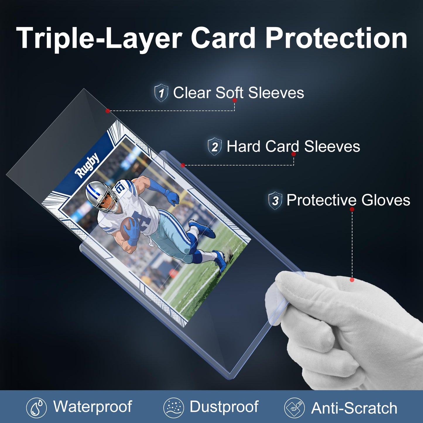 25 Count 55pt Top Loaders for Cards, 3"x4" Thick Toploaders with Soft Thick Card Sleeves for Baseball, Basketball, Football Cards
