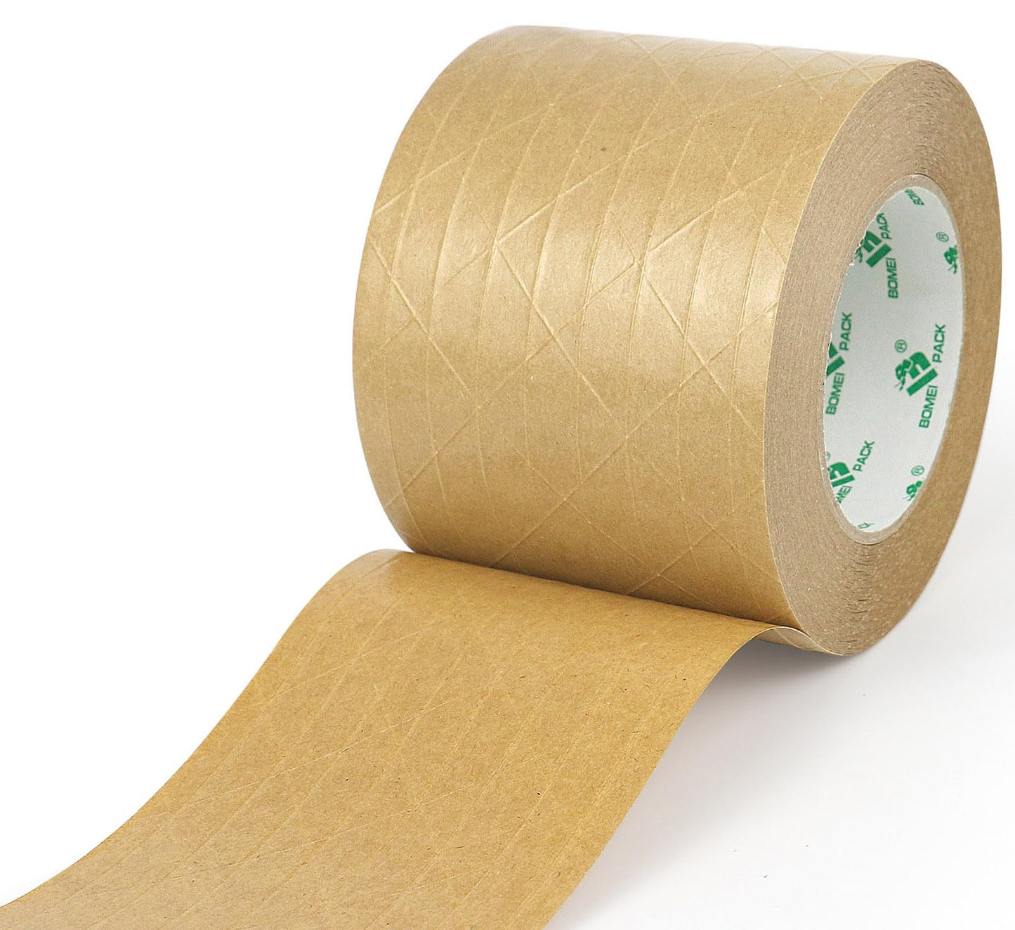 BOMEI PACK Wide Brown Reinforced Kraft Paper Packing Tape 4inch, Self Adhesive Paper Gummed Packing Tape, for Heavy Duty Packaging, Shipping, Moving and Storage, 4InchX55yds