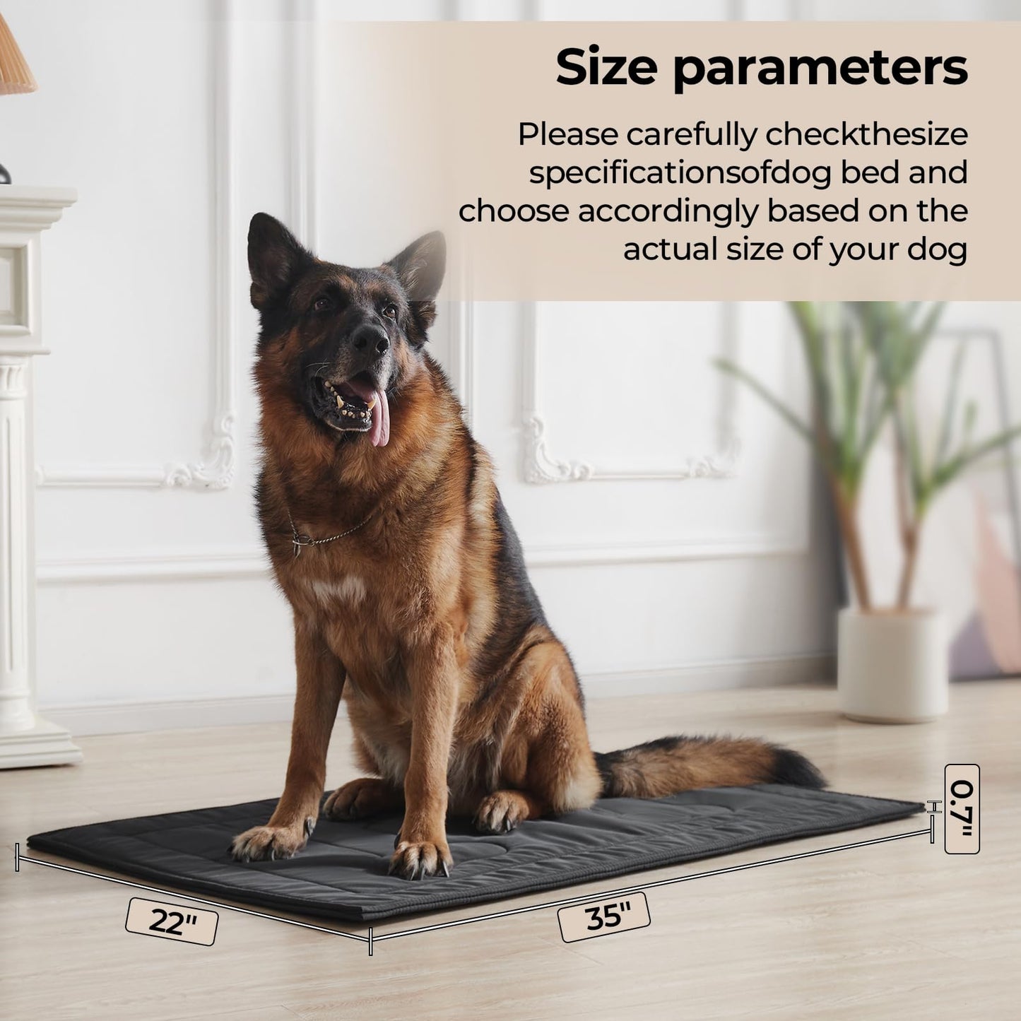 Couzssyhi Chew Proof Dog Crate Pad - Indestructible Durable Dog Bed for Aggressive Chewers, Machine Washable & Waterproof Indoor Outdoor Tough Kennel Pad for Small Dogs (Small (18"x29"))
