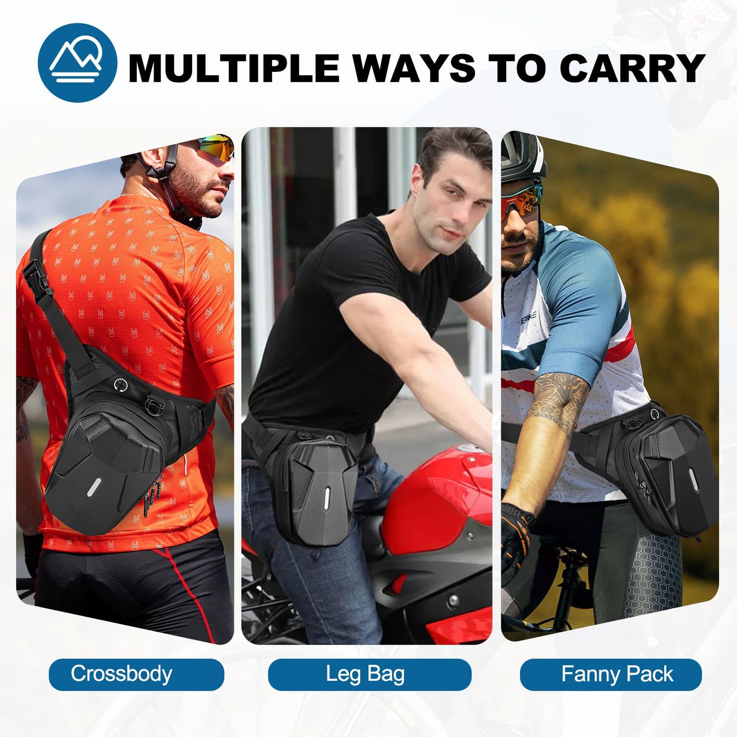 ISEYOU Thigh Bag, Motorcycle Leg Bag for Men Women, Drop Leg Bag with Removable Leg Straps, Multifunctional Gear Bags for Cycling Hiking Camping Fishing Travel Outdoor