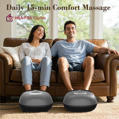 Foot Massager FSA Eligible HSA, Feet Massager with Heat for Plantar Fasciitis Relief, 5 Levels Compression & Vibration Massage for Neuropathy, Christmas Gifts for Women Men, Fits Up to 13"