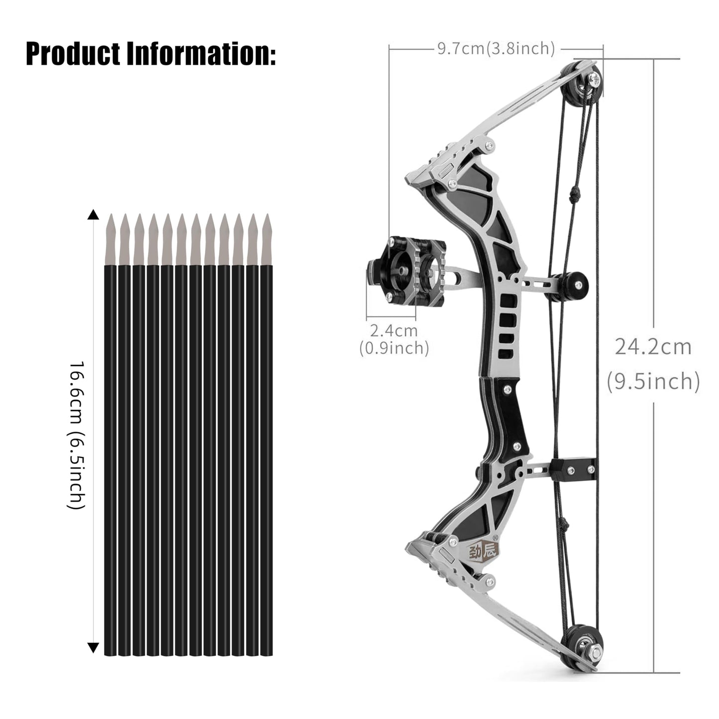 Mini Archery Bow Set Mini Compound Bow Mini Hunting Bow Metal Material Archery RH/LH for Hunting Shooting Practice Archery Fun Games (Style 6)