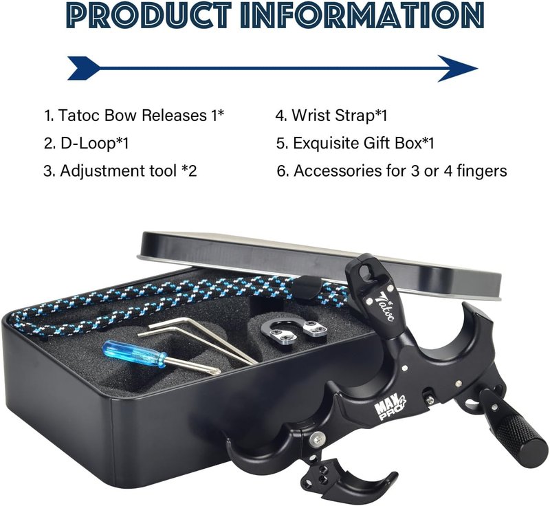 Thumb Release for Compound Bow - 360° Rotatable Archery Release with 3/4 Finger Grip