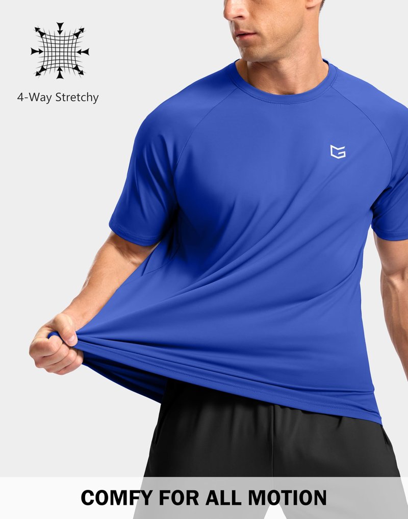 G Gradual Men's Athletic Workout T-Shirts Moisture Wicking Cooling Running Shirts Short Sleeve Performance Tee for Gym Tennis(Royal Blue,XL)
