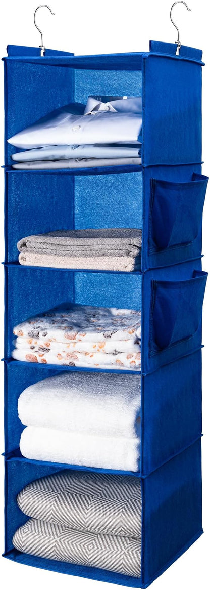 BOOMIBOO Hanging Closet Organize and Shelves，5-Hanging Shelf