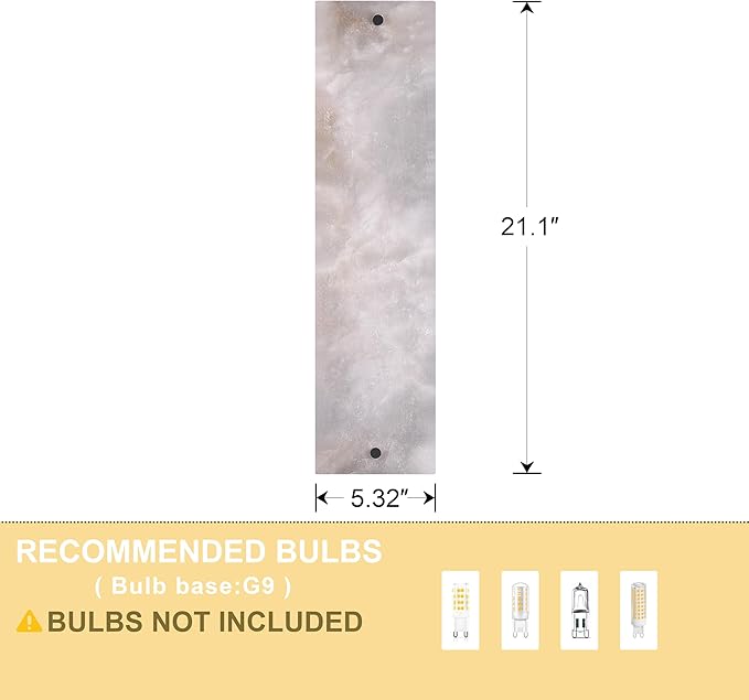 2 Pack 4 Light 21.1" Alabaster Marble Bathroom Wall Sconce Modern Concise Style Wall Light Fixture,Black Finish for Bedroom Hallway Bedside
