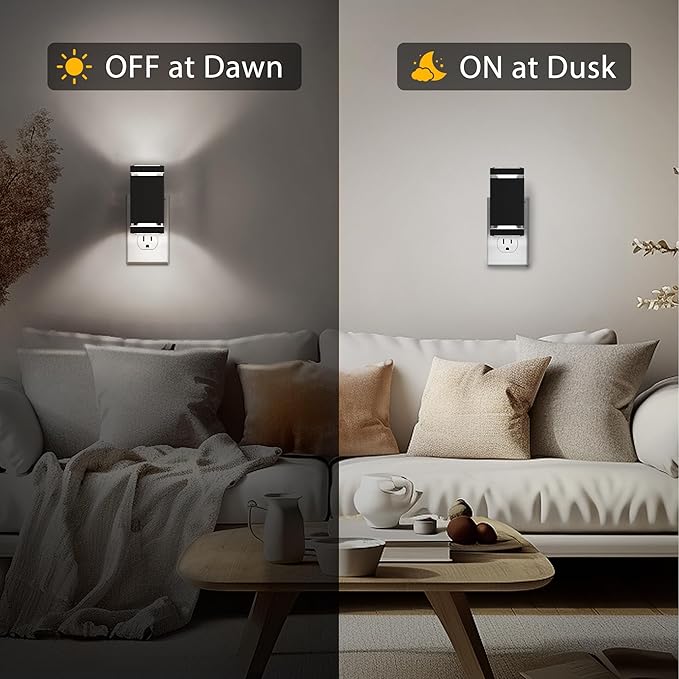 Briignite Red Motion Sensor Night Light, Dusk to Dawn Nightlights 2Pack, Dimmable Led Nightlight, Night-Light for Kids, 1W Night Lights Plug into Wall for Bedroom, Kid Room, Bathroom