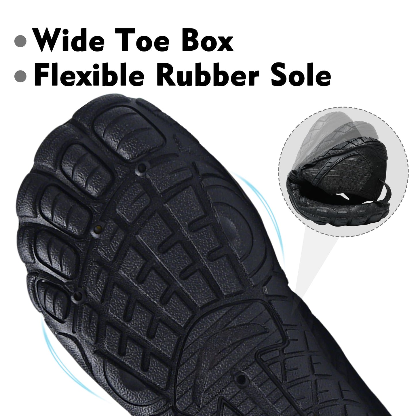 Black Barefoot Water Shoes for Women and Men - Quick-Dry Lightweight Swim Shoes for Beach,Pool,Hiking