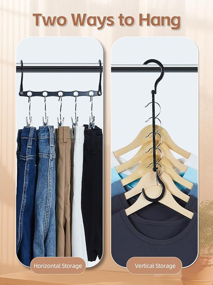 HOUSE DAY Black Magic Space Saving Hangers 10 Pack, Premium Smart Hanger Hooks
