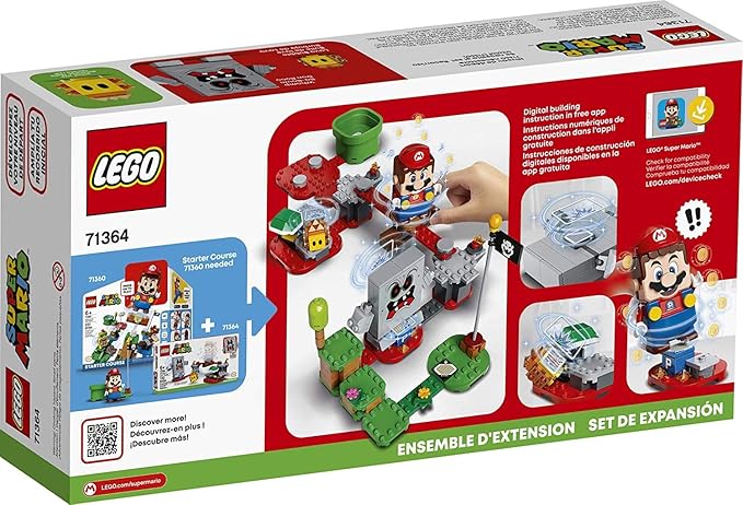 LEGO Super Mario Whomp’s Lava Trouble Expansion Set 71364 Building Kit Toy for Kids to Enhance Their Super Mario Adventures with Mario Starter Course (71360) (133 Pieces)