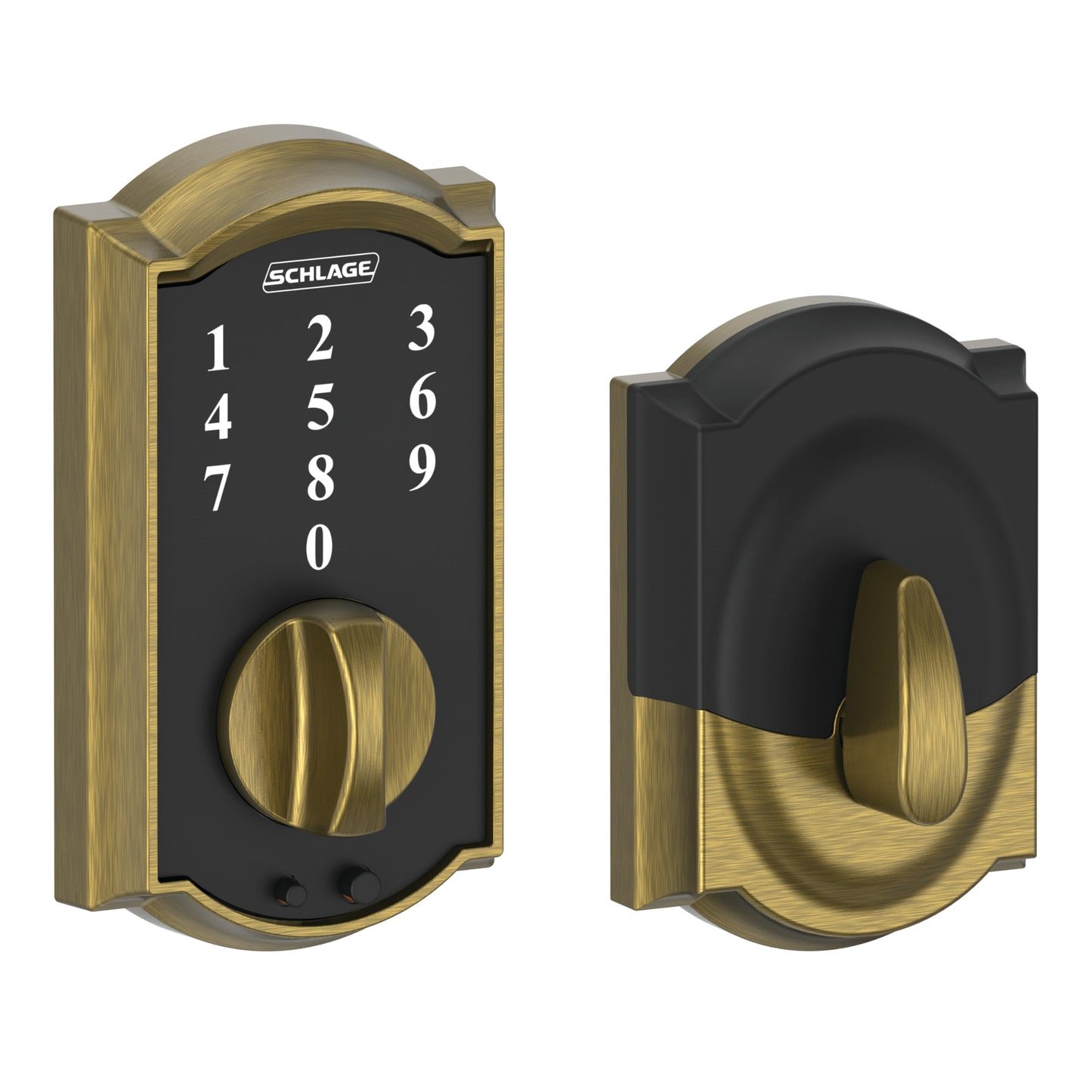SCHLAGE BE375 CEN 622 Touch Keyless Touchscreen Electronic Deadbolt Lock, Matte Black