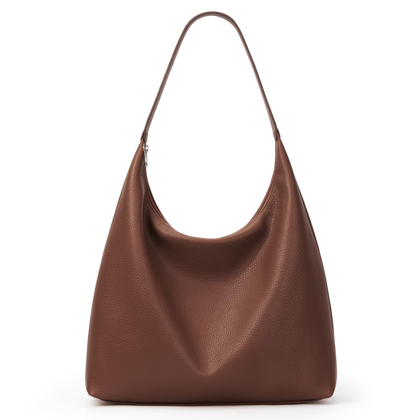 KALIDI Casual Tote Bag Vegan Leather Hobo Zipper Work Bag Weekender Shoulder for Women Shoulder Travel Purse (Dark Coffee)