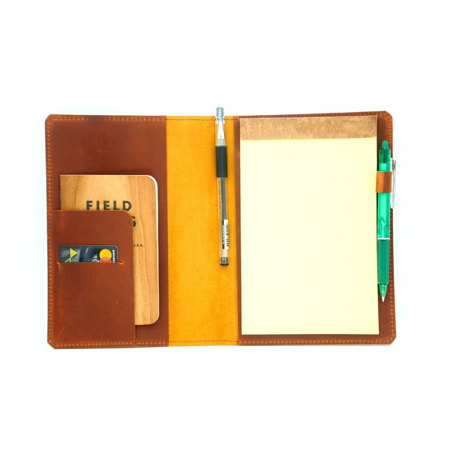 JJNUSA Leather Cover Compatible With Tops The Legal Pad Writing Pads 5" x 8", Legal Rule, Notebooks Distressed Genuine A5 Leather Cover 5" x 8", Brown