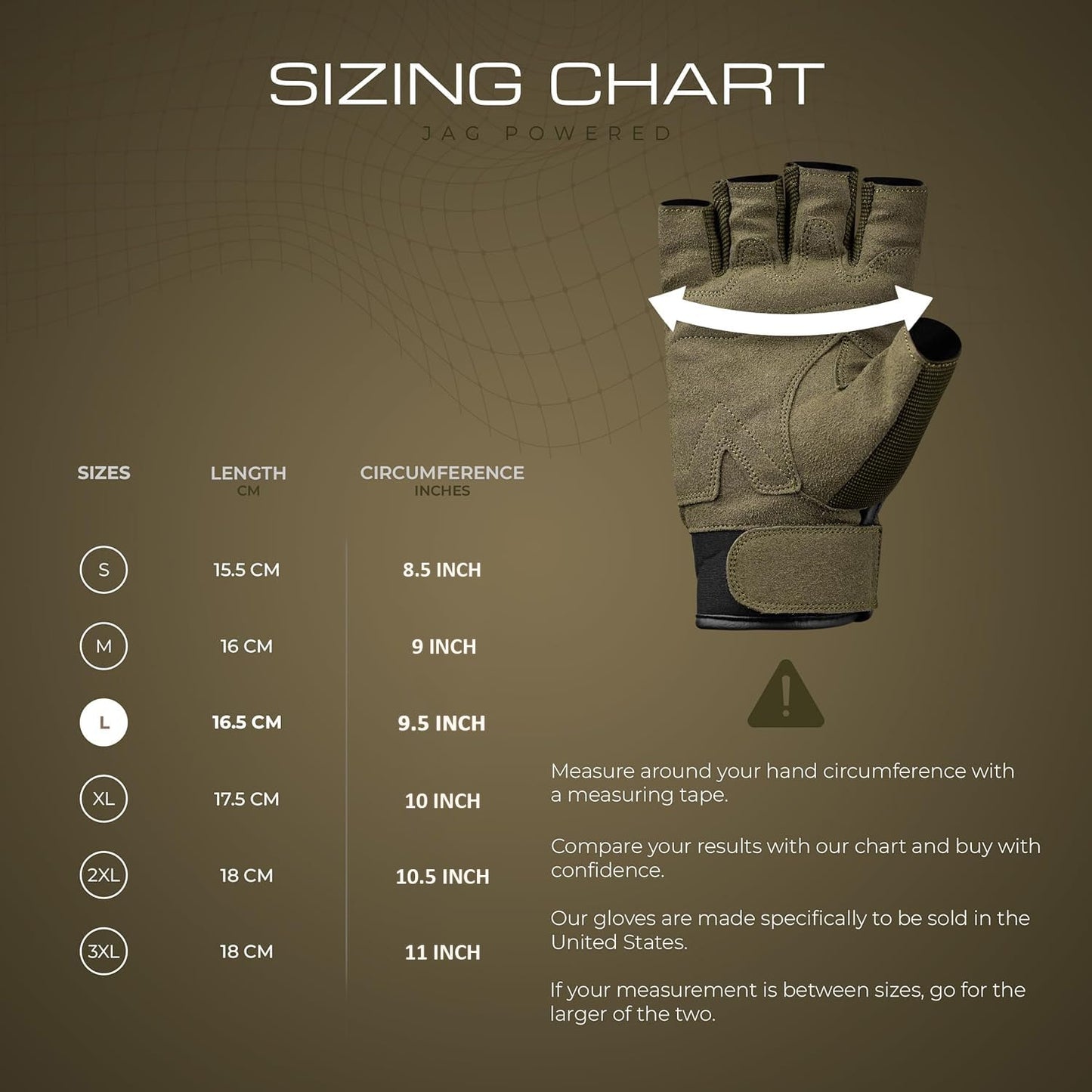 J.A.G. Half Finger Tactical Gloves for Men - Leather Hard Knuckle Sports Padded Glove for Cycling, Hiking, Combat, Hunting, Motorcycle Gloves (Olive Green, Large)