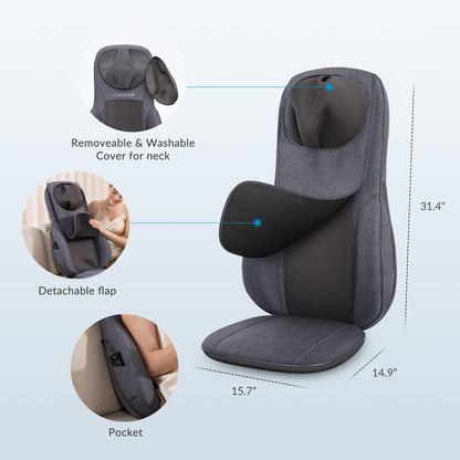 COMFIER Shiatsu Neck Back Massager with Heat, Adjustable Massage Chair Pad Back Support Massage Seat Cushion for Full Body Massager Gifts for Dad