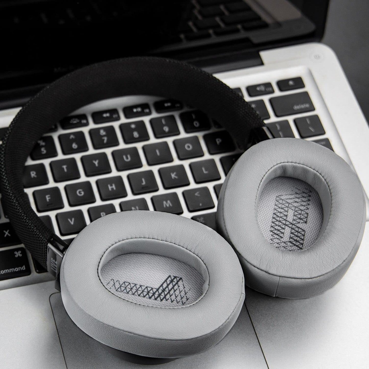 SOULWIT Professional Replacement Ear Pads for JBL Live 500BT/Live 500 BT Around-Ear Wireless Headphone, Earpads Cushions with Softer Protein Leather, Noise Isolation Foam - Grey