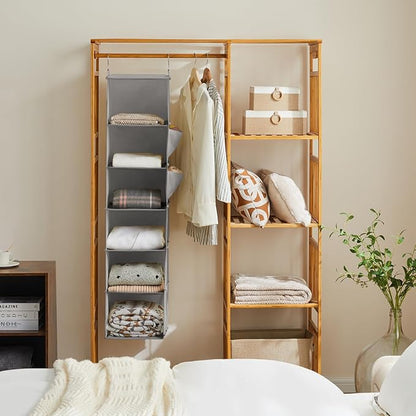 YOUDENOVA Hanging Closet Organizer, 6-Shelf Closet Hanging Storage Shelves
