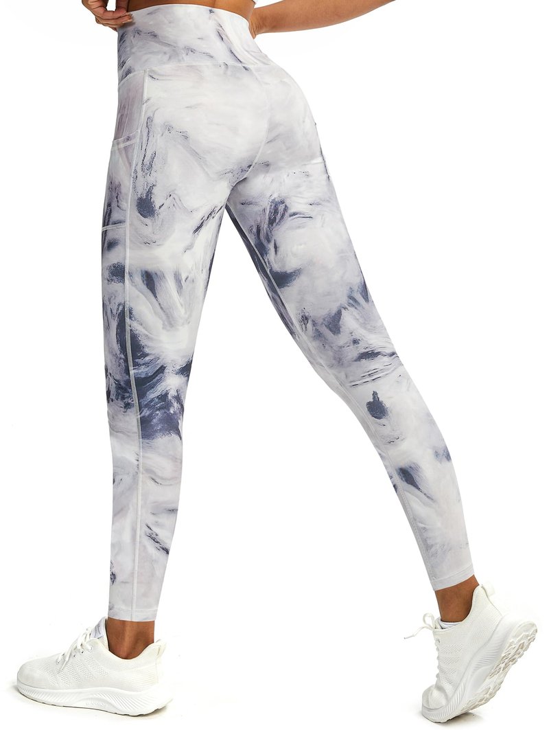 Tuspryt Womens Work Pants,Leggings for Women Tummy Control,Yoga Pants with Pockets Running Fitness Gym Tights S