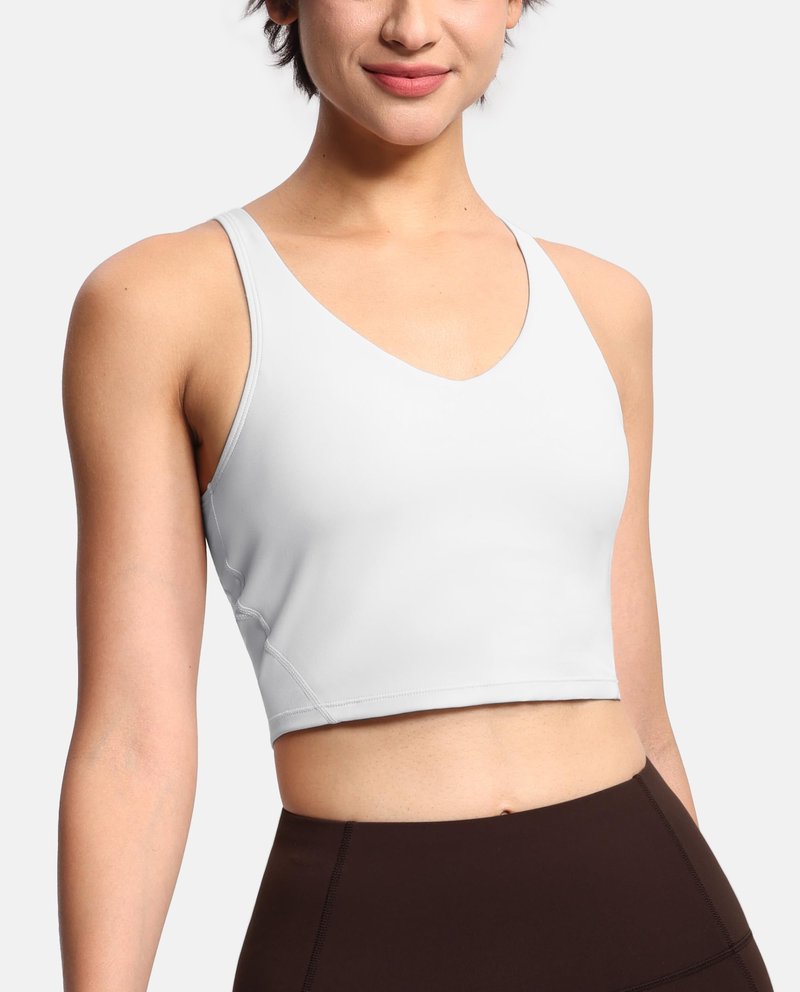 Women’s Longline Sports Bra Wirefree Padded Medium Support Yoga Bras Gym Running Workout Tank Tops