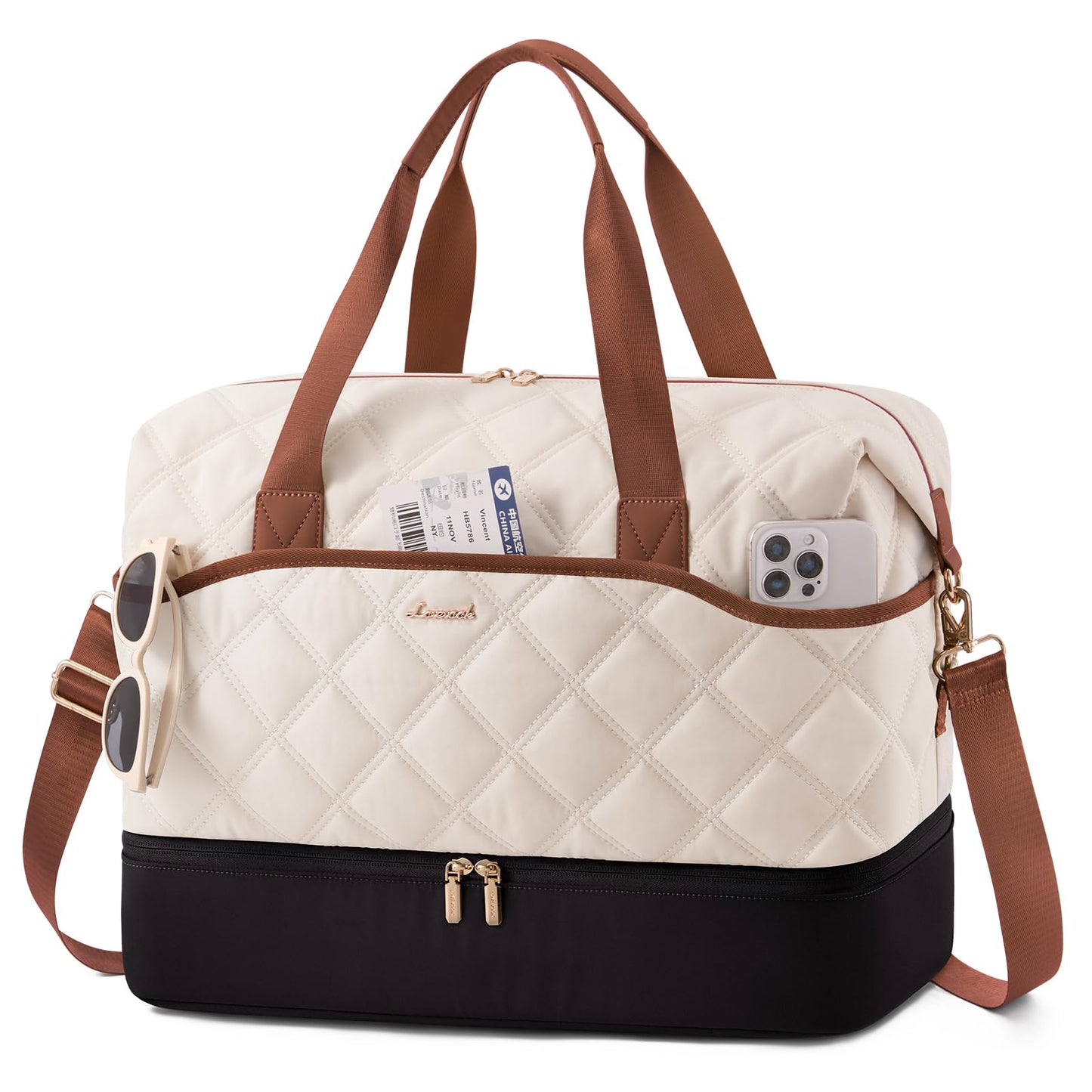 LOVEVOOK Weekender Bags for Women with Shoe Compartment, Lightweight Travel Duffle Bag with Wet Pocket, Hospital Overnight Bags for Women Labor Delivery, Personal Item Carry On Bag for Gym, Sport