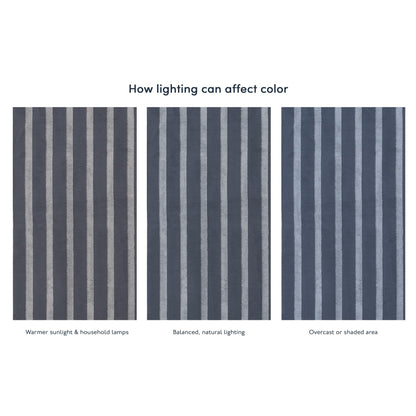 Revival Rugs Staves 8'x10' Area Rugs for Living Room Bedroom Dining Room - Washable, Oeko-TEX Certified, Modern, Blue