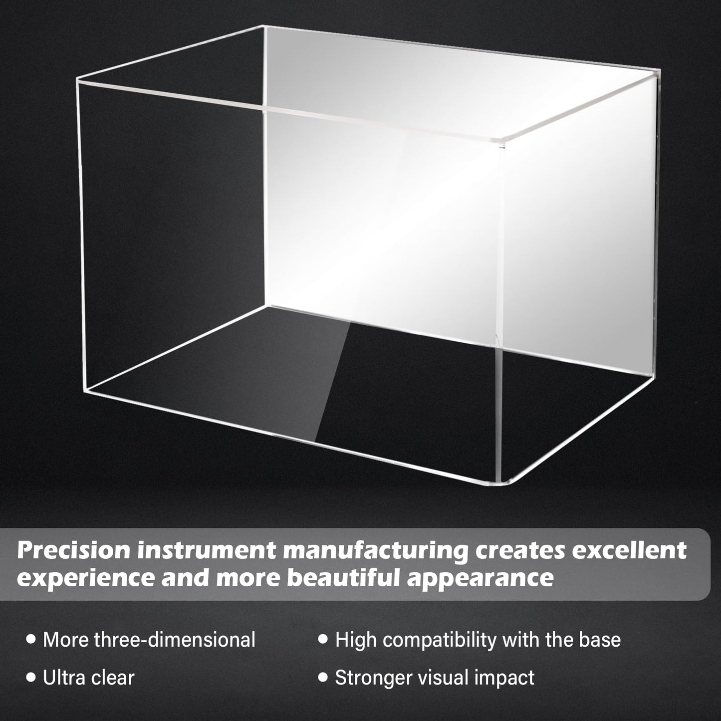 AZM Displays Mini Football Display Case – Clear Acrylic Box with Black Base & Mirror Back | No Assembly Required | Protective Showcase for Autographed & Collectible Mini Footballs