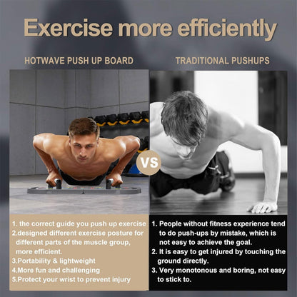 HOTWAVE Portable Exercise Equipment with 16 Gym Accessories.20 in 1 Push Up Board Fitness,Resistance Bands with Ab Roller Wheel,Full Body Workout at Home