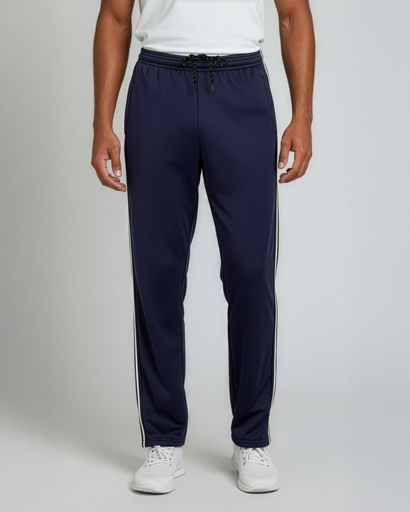 Real Essentials 3 Pack: Men's Mesh Open Bottom Sweatpants Gym Active Athletic Workout Casual Pants with Pockets- Set 5 L