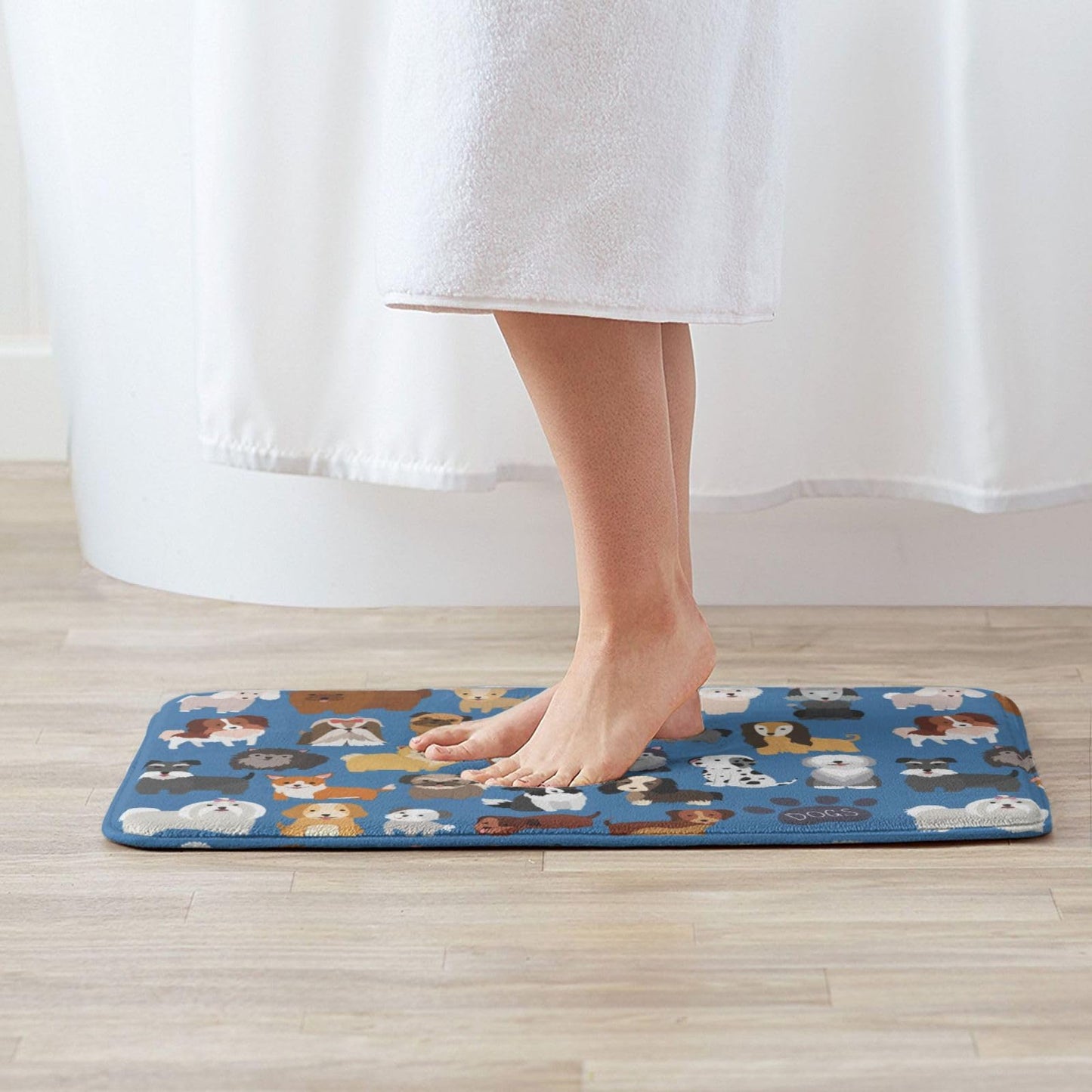 Vlolentlla Cute Puppy Dogs Memory Foam Bath Mat Rug, Pet Animal Theme Bathroom Floor Mat Non-Slip Washable Bathmat Doormat for Tub Shower Mat Room Entryway Home Décor, 16x24in