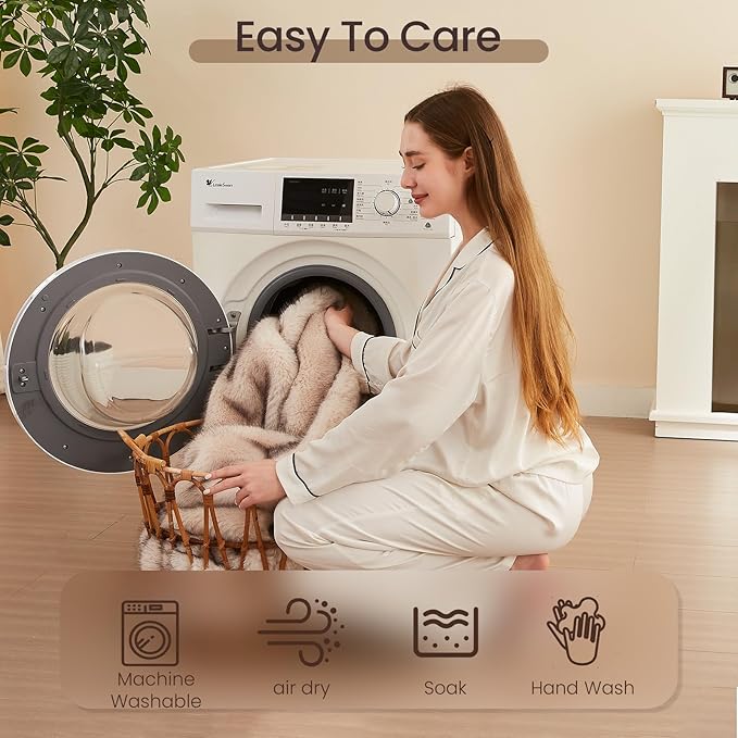 L'AGRATY Faux Fur Throw Blanket: 60''x 80'' Luxury Fluffy Plush Thick Faux Fur Blanket for Bed Couch Sofa - Cozy Soft Fuzzy Blankets for Women Man: Minky Couture Decoration Blanket (Taupe Brown)