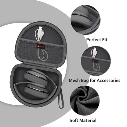 Headphone Case Compatible with Beats Studio Pro/Solo 4 / Studio 3 / Solo 3 / Picun B8 / BERIBES/JLab JBuds Lux ANC Wireless Bluetooth Noise Cancelling Headphones (Dark Grey)