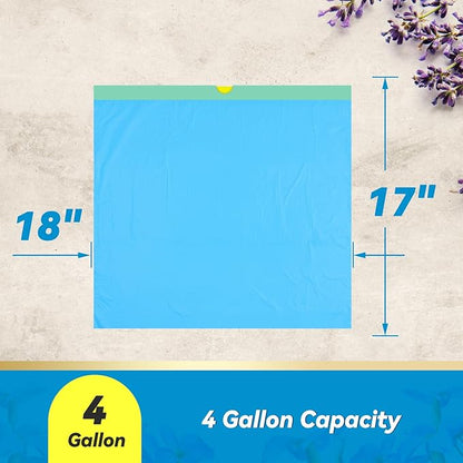 300 Count 15 Micron Extra Thick 4 Gallon Drawstring Small Trash Bags, Sturdy &