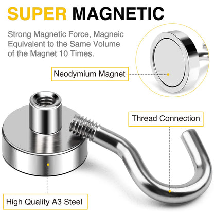 DIYMAG Magnetic Hooks, Strong Magents10 Pack 30lbs for Cuise Cabins Ship