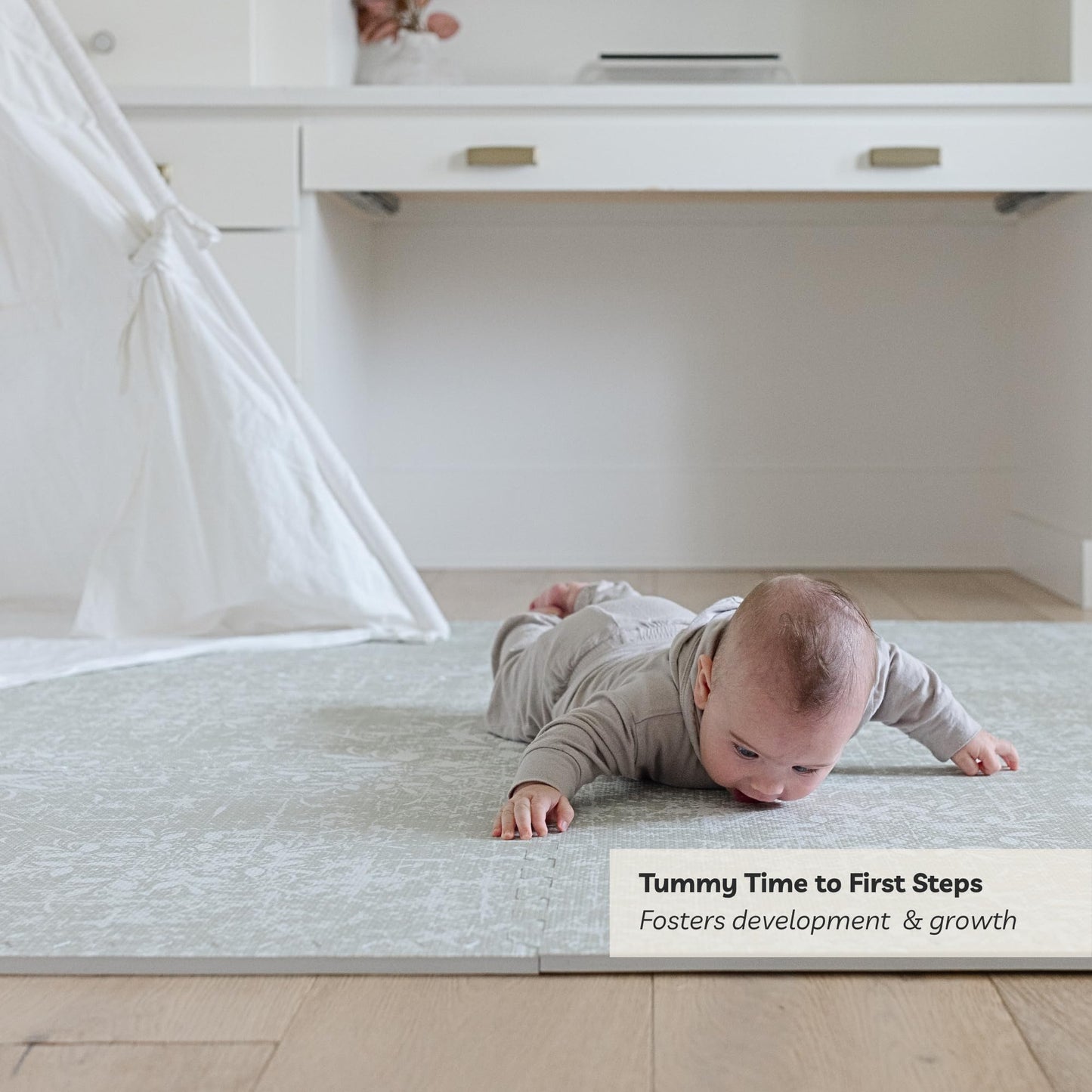 Little Landings Baby Play Mat for Floor - Eden (6x8ft) - Premium EVA Foam Play Mat for Babies & Toddlers (Ages 0-5+) - Non-Toxic Playmat for Tummy Time, Crawling & Playroom - Stylish & Comfortable
