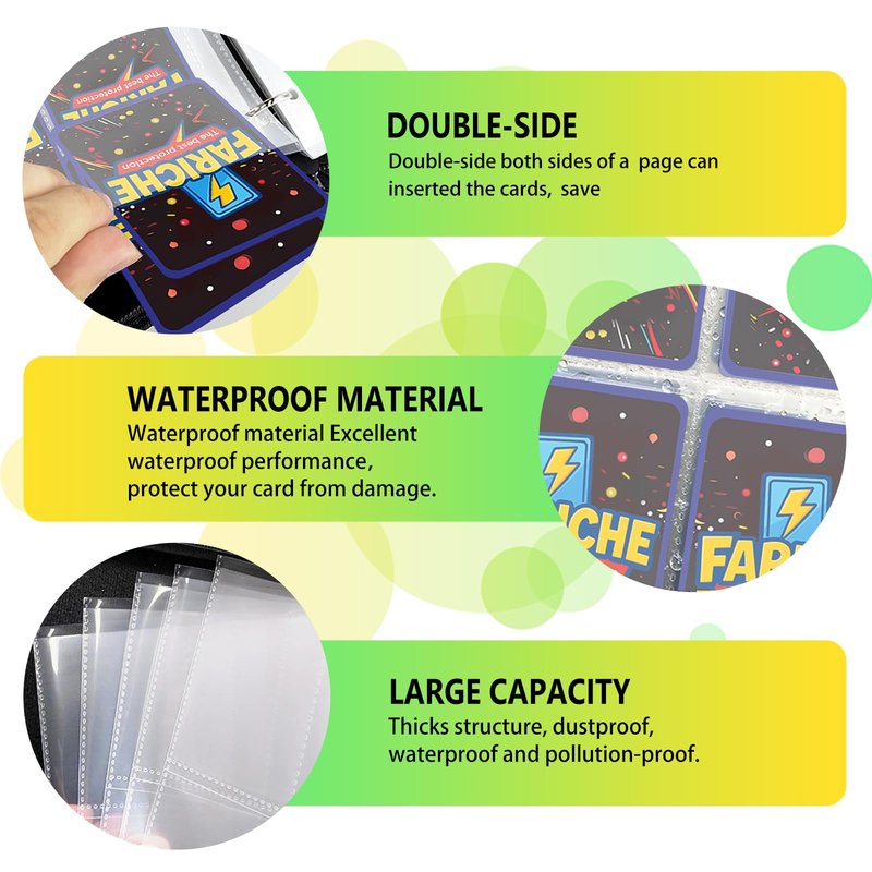 Trading Card Binder for TCG Cards, 9-Pocket Portable Card Collector Ablum Holder Book Fits 900 Cards with 50 Removable Sleeve, Waterproof BKM Card Binder Display Storage Carrying Cases for TCG-Totem