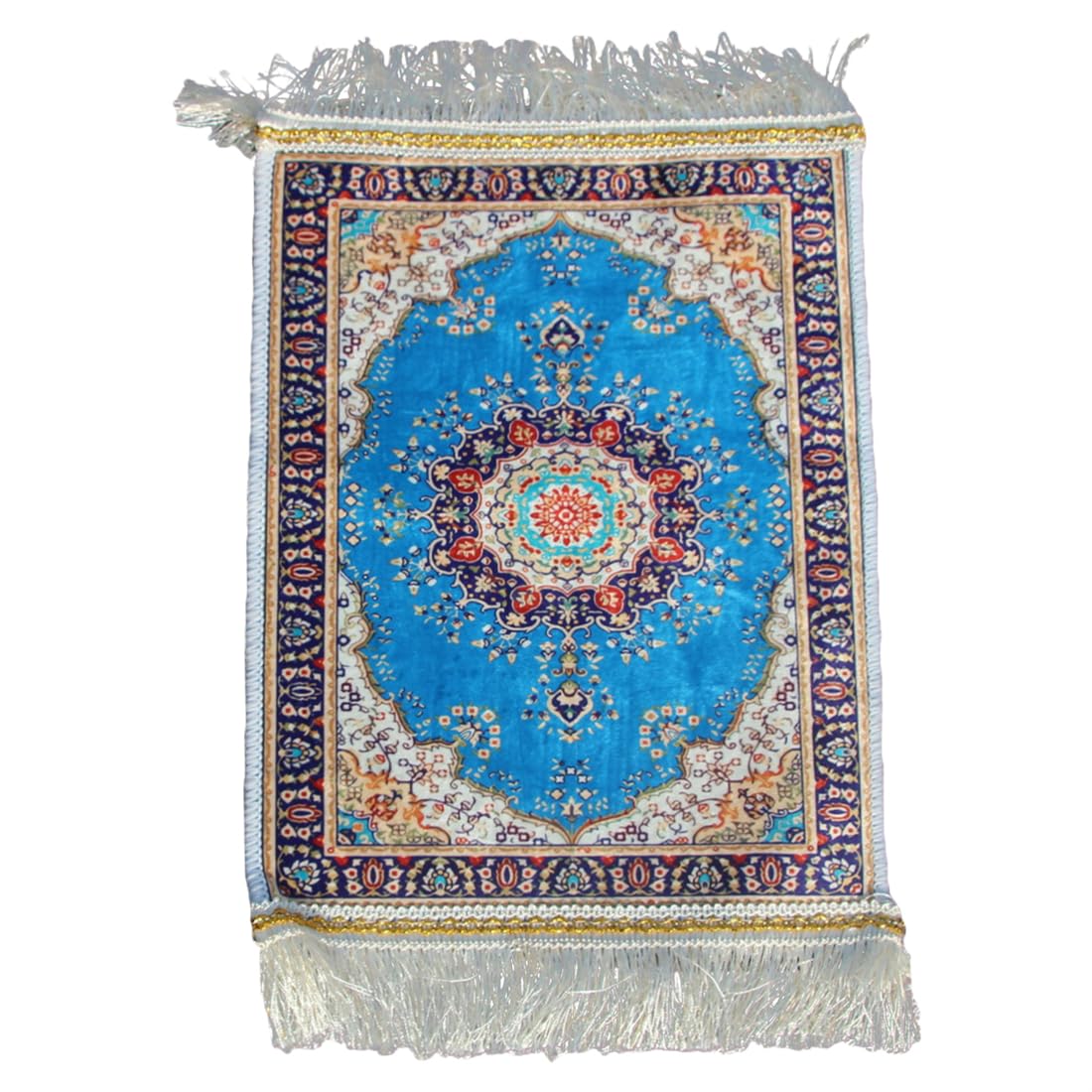 Portable Islamic Prayer Small Mat Classic Pattern Muslim Prayer Rug Small Rug Foldable Salah Carpet Mat with Tassel