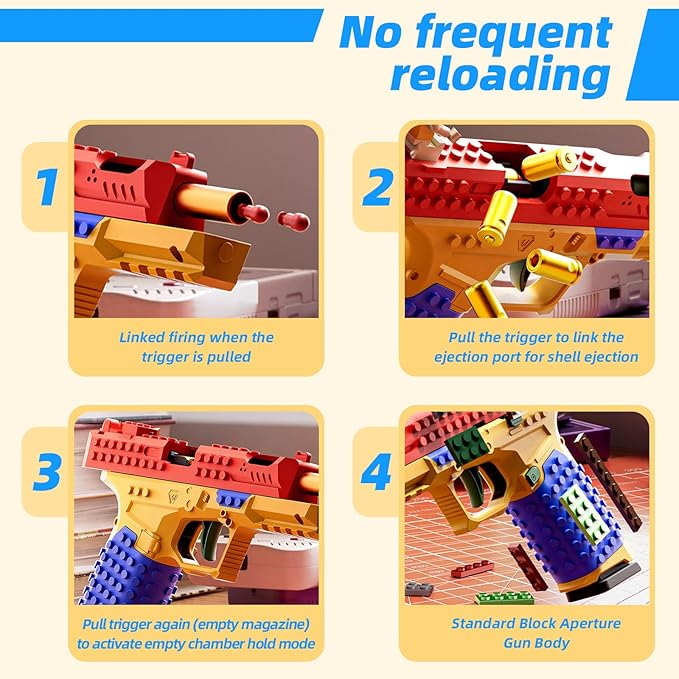 Tactical DIY Building Block Handle SetFun Building Block Kit with Display Stand for AdultsFun Assembly Toy with Reusable Parts