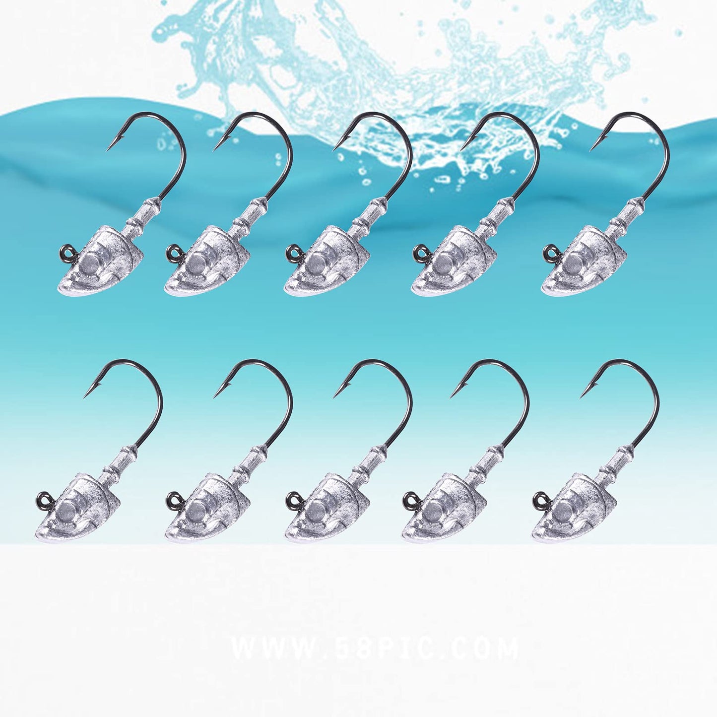 10Pcs Saltwater Swimbait Jig Heads for Bass (1/2oz, 10Pack)