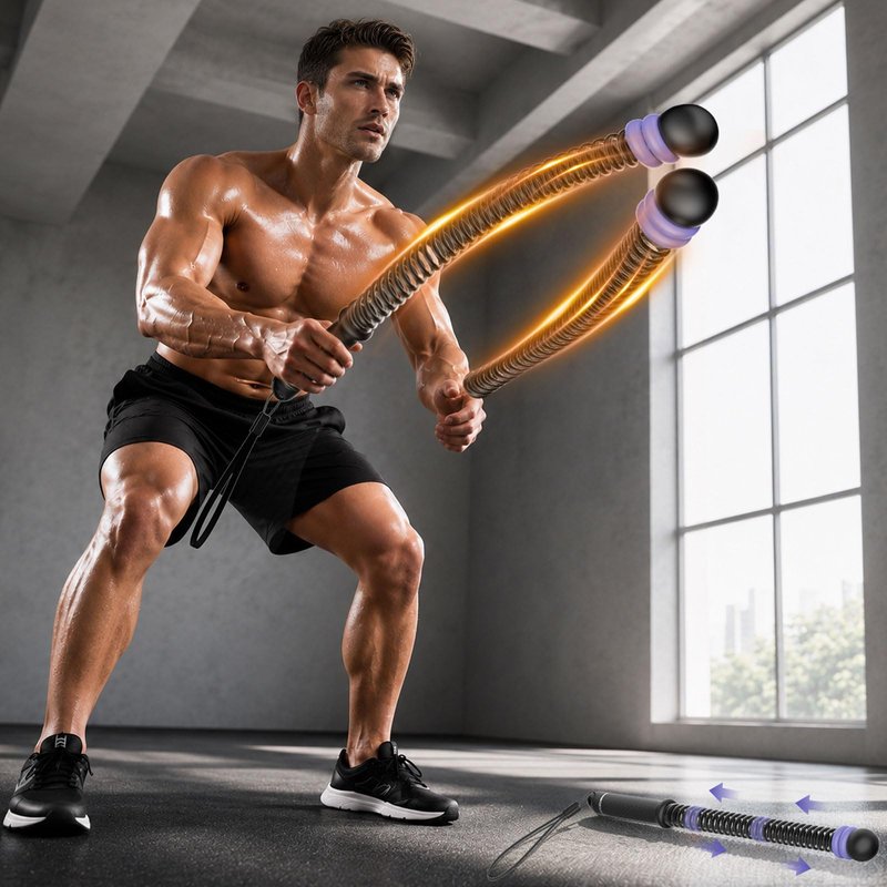 Weighted Ropeless Battle Ropes (2-Pack), Adjustable Resistance and Portable Cordless Battle Ropes for Home Gym with Non Slip Handle, HIIT and Low-Impact Aerobic Training for Men & Women (Purple)