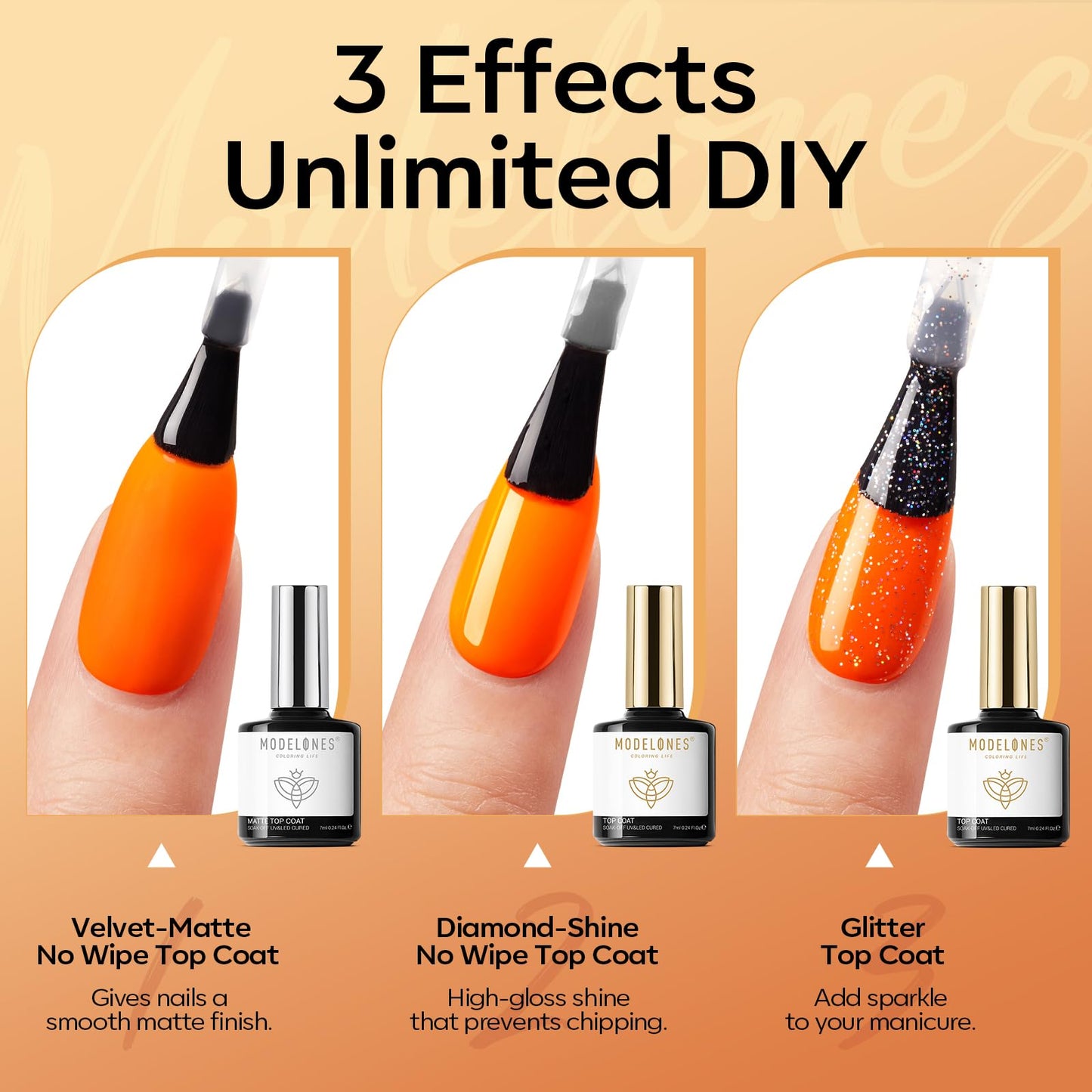 modelones 24PCS Gel Nail Polish Set, Fall Winter Cat Eye Shimmer Gel Polish Kit Soak Off with Glitter, Glossy and Matte Top Base Coat DIY Manicure at Home