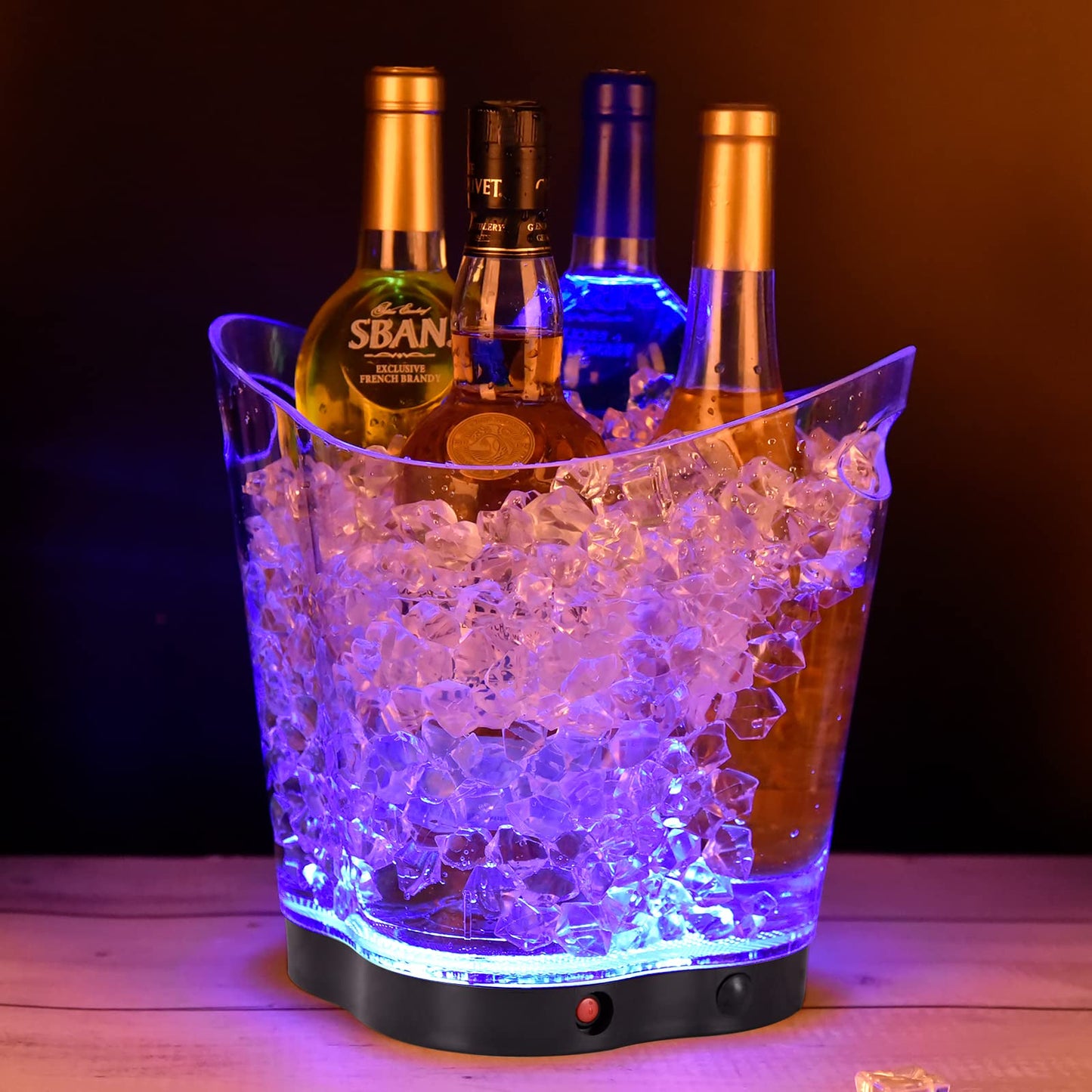 LED Ice Bucket - Portable Colorful Gradient Ice Bucket 6 Liter,Great for Home Bar, Chilling Beer, Champagne and Wine (Four Leaved Clover-1pcs)
