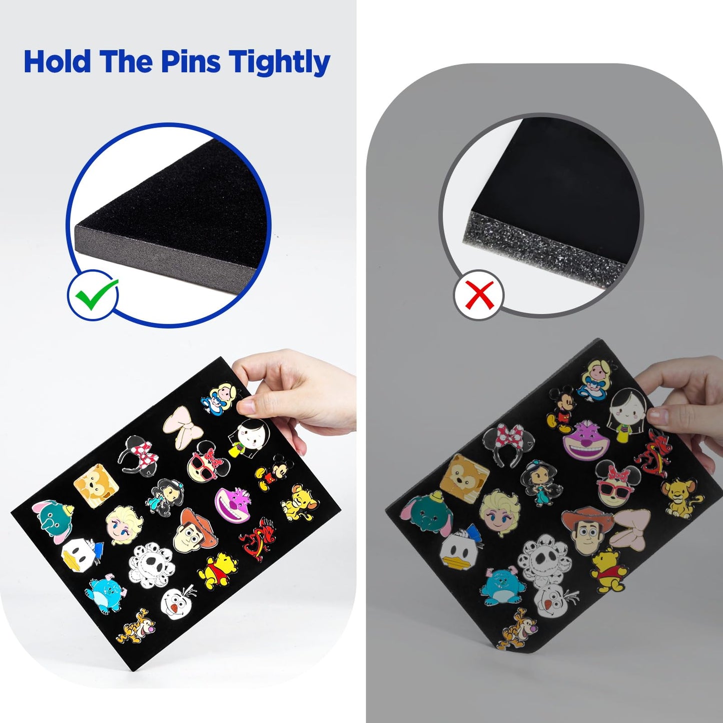 7x9 Enamel Pin Display Frame, Pin Collection Shadow Box, Desktop and Wall Display, Pin Display Case, Black
