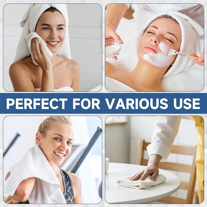 Coral Velvet White Washcloths 12 Pack, Highly Absorbent and Soft White Face